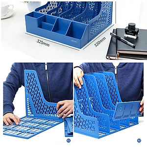 Kệ hồ sơ 3 Ngăn Ráp Liên hoàn với Khay Để Bút Deli Z00112 