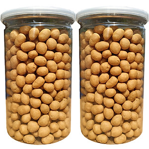 1 KG ĐẬU DA CÁ CỐT DỪA SẤY GIÒN THƠM NGON THƯƠNG HIỆU SK FOOD - 2 HŨ PET