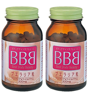 Combo 2 hộp viên uống nở ngực BBB Orihiro Best Body Beauty Nhật Bản 75g hộp 300 viên