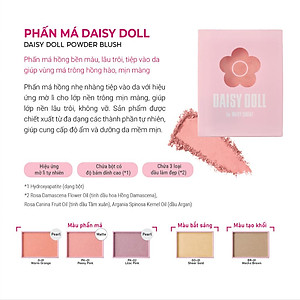 Phấn Má Hồng Daisy Doll By Mary Quant Nhật Bản Siêu Mịn Màu O-01 Warm Orange Hộp Kèm Cọ 8.3g