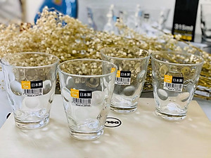 Bộ 04 cốc thủy tinh cao cấp chịu nhiệt họa tiết tròn mang lại vẻ trang nhã, sang trọng - nội địa Nhật Bản 