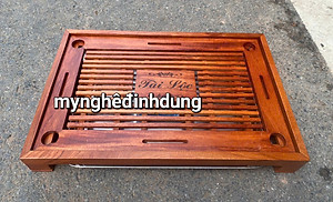 Khay trà mẫu mới bằng gỗ hương kt 42x28x6cm 