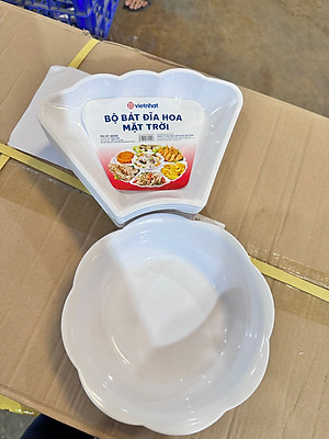 Bộ Bát Đĩa Hoa Mặt Trời 6836 Việt Nhật Loại Lớn - Bộ Bát Đĩa Bày Cỗ