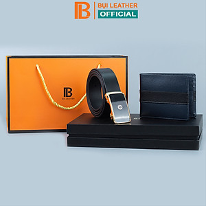 Combo ví thắt lưng nam CB101 Bụi Leather – da bò thật 100%, bảo hành 12 tháng