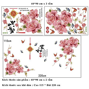Decal dán tường hoa phú quý ZOOYOO SK2020AB