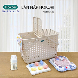 Giỏ đựng quần áo Hokori Việt Nhật- Làn đi sinh có nắp cho mẹ và bé an toàn tiện dụng - Hàng chính hãng