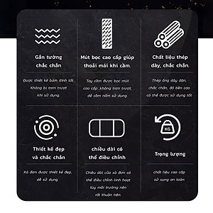 Xà đơn treo tường gắn cửa đa năng cao cấp tập thể dục tại nhà,Tay Cầm Bọc Đệm PVC Chống Trượt