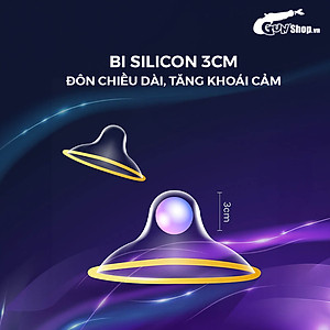 [Hộp 10 cái] Bao cao su Shell Giant Entering - Gân nổi, bi tăng 3cm