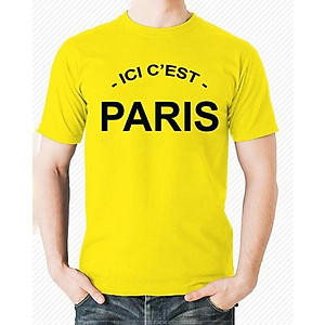 Áo Thun Nam In chữ ICI C'EST PARIS phong cách chất thun đẹp