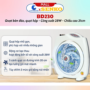 Quạt Bàn Đảo 2 Tấc Senko BD230 - Hàng Chính Hãng - Màu Ngẫu Nhiên