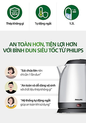 Bình Đun Siêu Tốc Philips HD9303 (1.2 Lít) - Hàng chính hãng