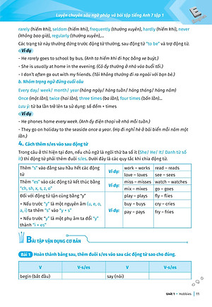 Luyện Chuyên Sâu Ngữ Pháp Và Bài Tập Tiếng Anh Lớp 7 - Tập 1 (Theo Chương Trình Giáo Dục Phổ Thông Mới)