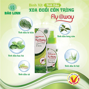 [Combo 2 Chai 60ml] Xịt Đuổi Muỗi Và Côn Trùng Flyaway Bảo Linh, 100% Thảo Dược Từ Thiên Nhiên, An Toàn Cho Bé và Cả Gia Đình
