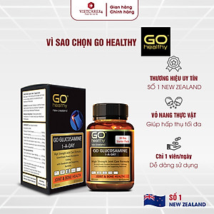 Viên uống bổ xương khớp nhập khẩu chính hãng New Zealand GO GLUCOSAMINE 1-A-DAY 1500mg (30 viên) hỗ trợ tăng dịch khớp, giảm tình trạng thoái hóa khớp, khô khớp, cứng khớp; nuôi dưỡng xương sụn khớp khỏe mạnh