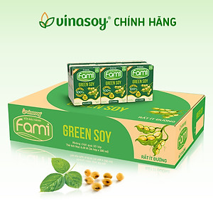 Thùng sữa đậu nành Vinasoy Fami Green soy rất ít đường (**) (36 hộp x 180ml)