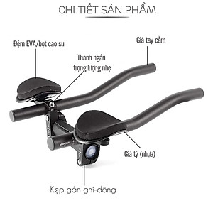 Tay Càng Chống Mỏi, Tay Càng Nghỉ Gắn Ghi Đông Xe Đạp Thể Thao Đua Hợp Kim Nhôm Trọng Lượng Nhẹ (Dài 34cm) Mai Lee