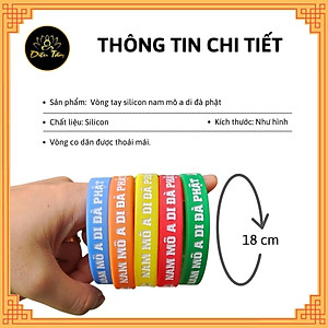 Vòng tay silicon a di đà phật đã gia trì bằng silico co giãn nhiều màu chữ nam mô a di đà phật - combo 10 vòng màu ngẫu nhiên