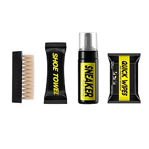 Bộ Vệ Sinh Giày Dép Làm Sạch Chuyên Sâu Giặt Giày gồm 1 bình xịt tạo bọt dung tích 150ml, 1 khăn mềm, 1 bàn chải mềm