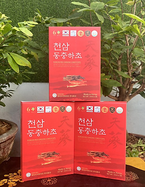 NƯỚC HỒNG SÂM ĐÔNG TRÙNG  30 gói - BẢO VẬT HÀN QUỐC 