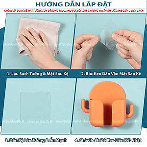 Kệ Dán Tường Để Điện Thoại Remote Hamart Đa Năng 1 Ngăn Lớn Trắng 2 Móc Treo Tiện Lợi
