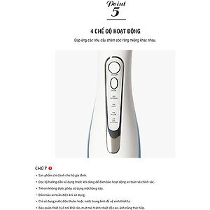 Máy Tăm Nước Không Dây LocknLock Cordless Oral Irrigator màu xanh ENR156BLU, Hàng chính hãng, 4 chế độ làm sạch- JoyMall