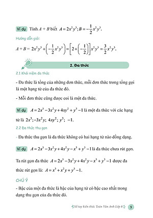 Sổ Tay Kiến Thức Toán Văn Anh Lớp 8