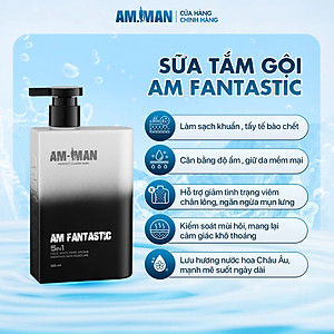 Sữa tắm gội nam hương nước hoa 5 in 1 AM-MAN AM FANTASTIC 365ml