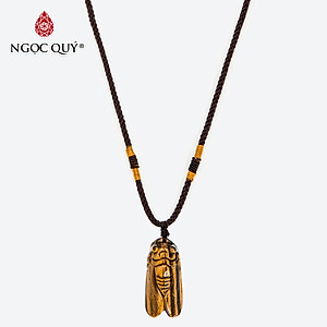Mặt dây chuyền ngọc thiền đá thạch anh mắt hổ mệnh thổ, kim - Ngọc Quý Gemstones