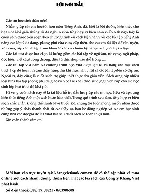 Sách Bồi Dưỡng Học Sinh Giỏi Tiếng Anh Lớp 9