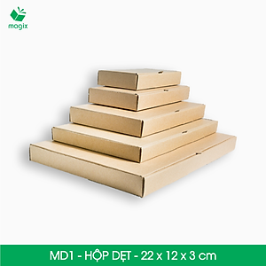 MD1 - 22x12x3 cm - 100 Thùng hộp carton trơn đóng hàng