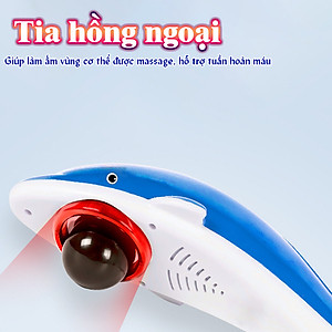 Máy massage cầm tay cá heo 6 đầu Nikio NK-608B - Màu Ngẫu Nhiên, 3 kiểu rung, 3 tốc độ