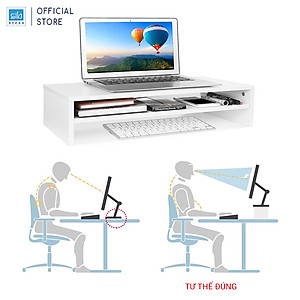 Kệ Gỗ Để Màn Hình Bàn Làm Việc 2 Tầng SIB Decor KDB03