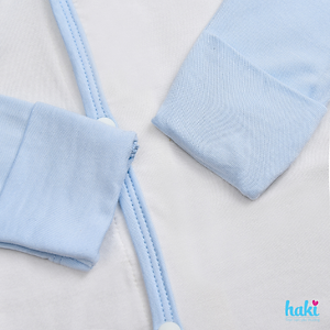 Bộ quần áo sơ sinh cài chéo, tay raglan phối màu vải Bamboo cao cấp Haki BB036, set dài tay cho bé trai bé gái từ 2,5 - 8kg, bộ sơ sinh sợi tre cho bé hàng chính hãng HAKI