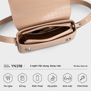 Túi Yuumy ( Thời trang nữ nắp gập size 20 - Túi đeo chéo da Verein YN198 )