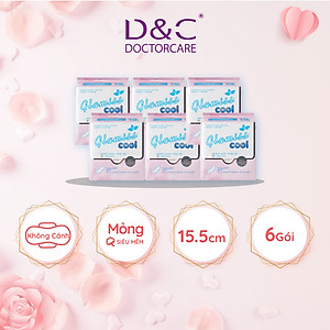 Combo 6 Băng vệ sinh hàng ngày Glamiss Cool BVS thảo dược 16cm siêu mát siêu khô thoáng