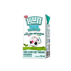 Thùng 48 hộp KUN 100% Sữa tươi có đường 110ml/hộp