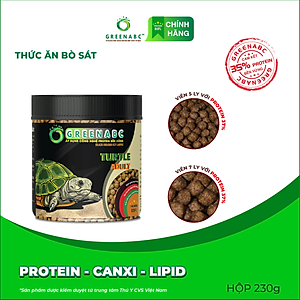 Thức ăn bò sát Rùa Nước GREENABC – Cung cấp protein, canxi, lipid giúp tăng kích thước, mai cứng chắc - Hộp 50g và 230g