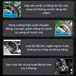 Chai xịt dưỡng sên, bôi trơn xích xe máy chống văng, chống rỉ sét BX5 (450 ml) Chain Lube - Hàng Chính Hãng O'Tech