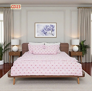 Bộ Ga 4 món Cotton Đũi Tatana mền mịn, thoáng mát  Mẫu ngẫu nhiên ( chọn mẫu ib shop )