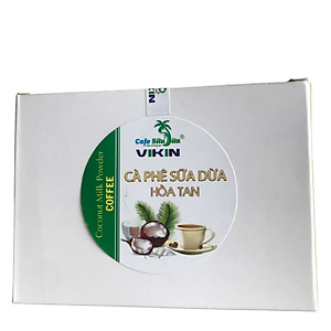 Cà Phê Sữa Dừa hòa tan VIKIN, hộp 6 gói x 17g , tiện lợi, thơm ngon và an toàn cho sức khỏe.