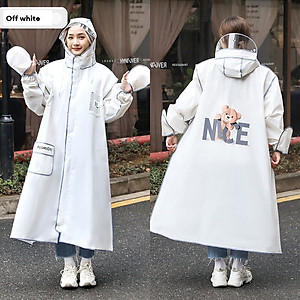 Áo Mưa Thời Trang Họa Tiết Gấu Nice Thiết Kế Thân Dài Có Kính Chắn Mưa Và Bao Tay Tiện Lợi- CÓ 4 MÀU - LOẠI 1 - HÀNG CHÍNH HÃNG MINIIN