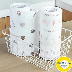 2 cuộn Giấy Lau Đa Năng - Khăn Lau Bếp, Lau Tay 220 Tờ 1 Cuộn Có Thể Giặt Được - giao hình và màu ngẫu nhiên