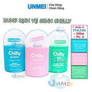 Dung dịch vệ sinh phụ nữ Chilly Gel - Se se lạnh, bùng tươi mát - số 1 tại Italy - (200ml/chai)