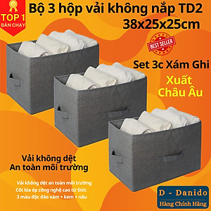Combo 3 hộp vải đựng đồ đa năng TD2 – Bộ 3 túi vải Thụy Điển không nắp tiết kiệm sang trọng dung tích 24L mỗi hộp - chính hãng