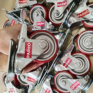 Bánh xe đẩy PU cốt gang càng xoay 360 có khóa 75-100-125mm - Happy Move Thái Lan