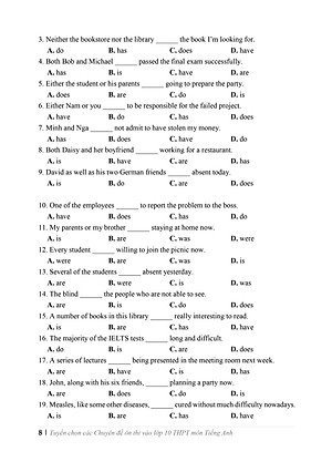 Tuyển chọn các chuyên đề ôn thi vào lớp 10 THPT môn Tiếng Anh