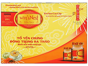 Yến Sào wins'Nest 25% tổ yến chưng đông trùng hạ thảo (6 Lọ x 70 ml / Hộp)