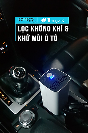 Máy Lọc Không Khí Ô Tô Thụy Sỹ Boneco P50 Khuếch Tán Tinh Dầu Thơm, Tạo Ion Âm Lọc Bụi, Khử Mùi Oto Cũ Mới, Dùng Cho Xe Hơi/Xe Đẩy Em Bé/Bàn Làm Việc - Hàng Chính Hãng
