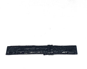 Dây đồng hồ nam nữ Huy Hoàng da cá sấu 2 mặt da màu đen HT8277