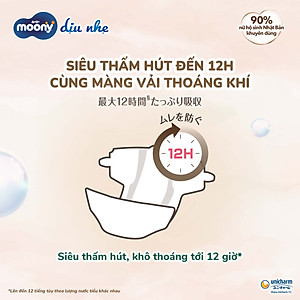 Tã Dán Moony Dịu Nhẹ NB62+4/S58+2/M46/L38